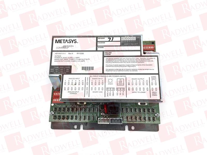 JOHNSON CONTROLS AS-VAV111-1