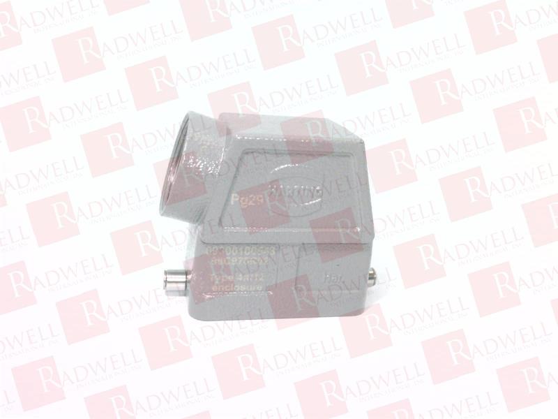 Connecteur Industriel Harting HAN 10B Avec Capot Métallique Latéral PG29 - Réf. 09300100543