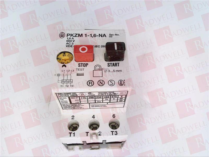 EATON CORPORATION PKZM-1-1,6-NA