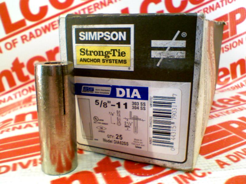 SIMPSON STRONG TIE COMPANY DIA62SS